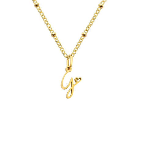 Love Initial Alphabet Necklace
