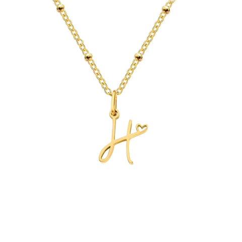 Love Initial Alphabet Necklace
