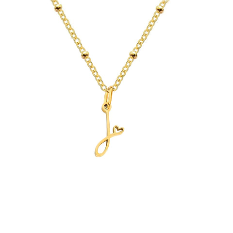 Love Initial Alphabet Necklace