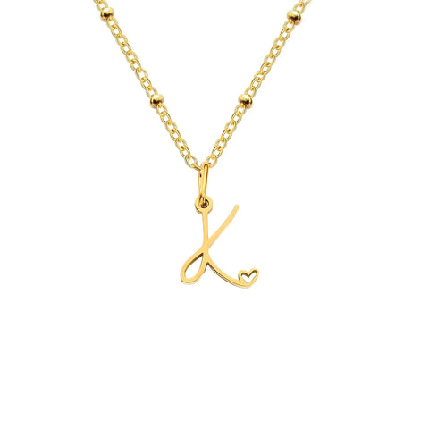 Love Initial Alphabet Necklace