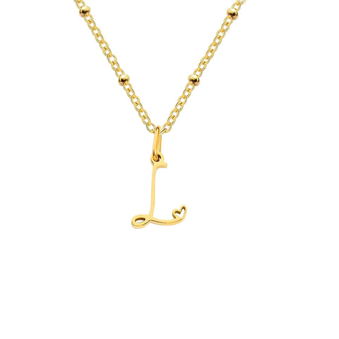Love Initial Alphabet Necklace