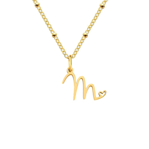 Love Initial Alphabet Necklace