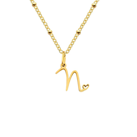 Love Initial Alphabet Necklace