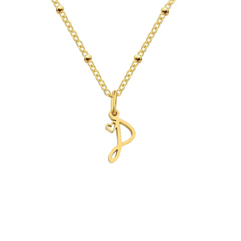 Love Initial Alphabet Necklace
