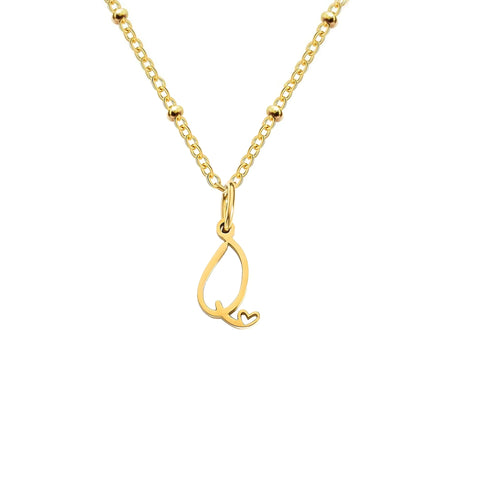 Love Initial Alphabet Necklace