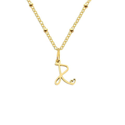 Love Initial Alphabet Necklace
