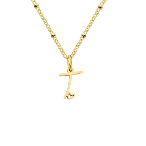 Love Initial Alphabet Necklace