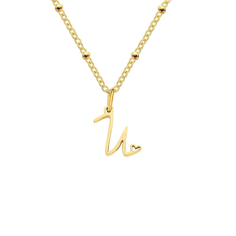 Love Initial Alphabet Necklace