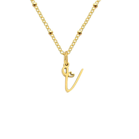 Love Initial Alphabet Necklace