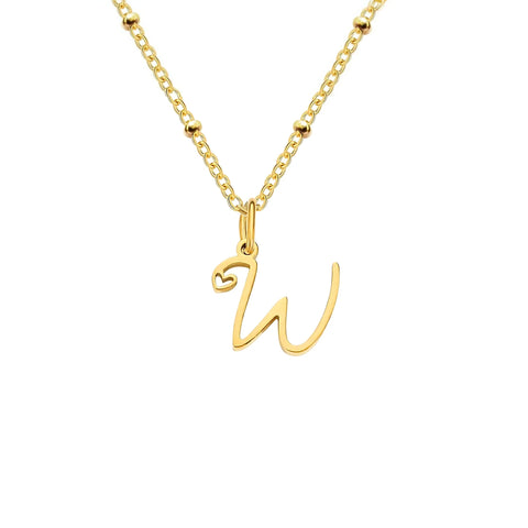 Love Initial Alphabet Necklace