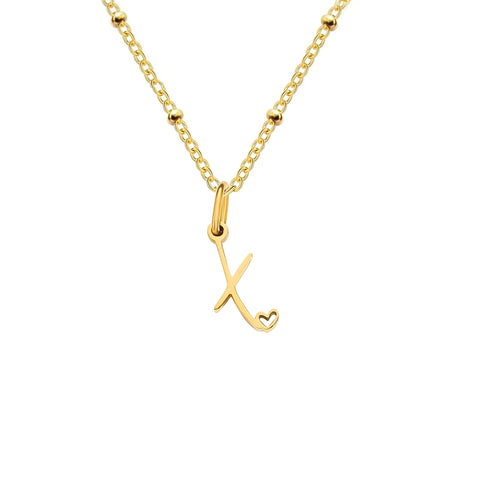 Love Initial Alphabet Necklace