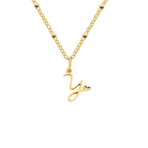 Love Initial Alphabet Necklace