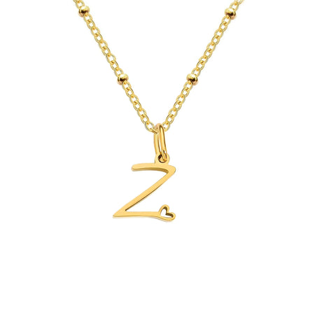 Love Initial Alphabet Necklace