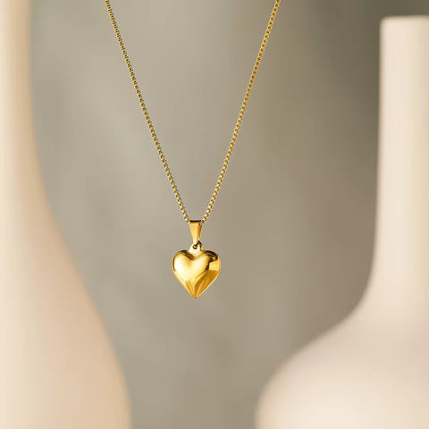 Gold Heart Necklace – 14K Gold Dipped, Sweat-Proof Everyday Wear