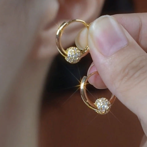 Diamond Ball Earrings