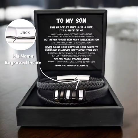 To My Son - Never Alone - Braided Bracelet