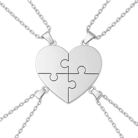 Custom Puzzle Name Heart Necklace