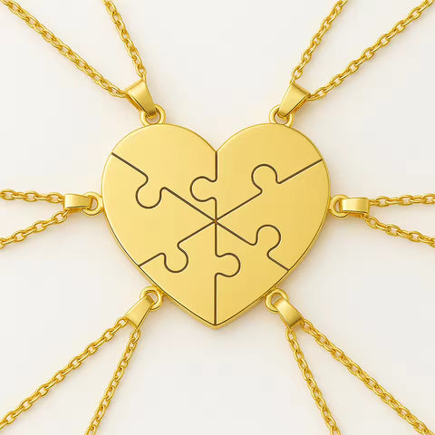 Custom Puzzle Name Heart Necklace