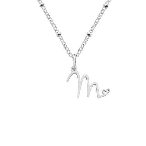 Love Initial Alphabet Necklace