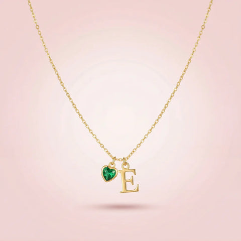 Amora Birthstone Initial Necklace