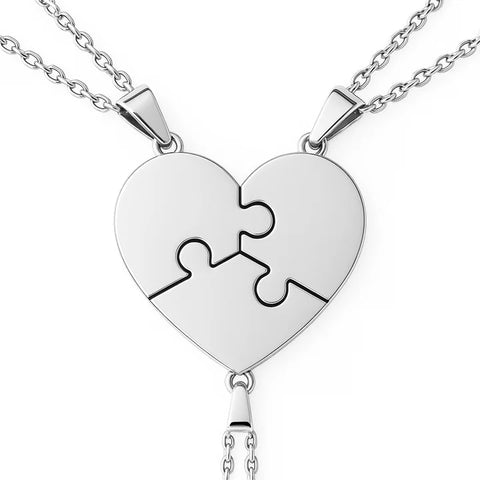 Custom Puzzle Name Heart Necklace