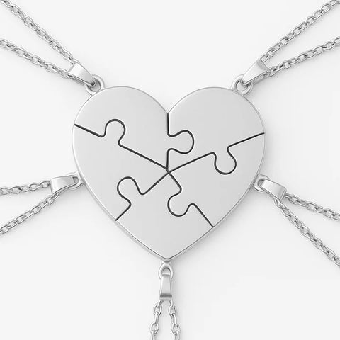 Custom Puzzle Name Heart Necklace