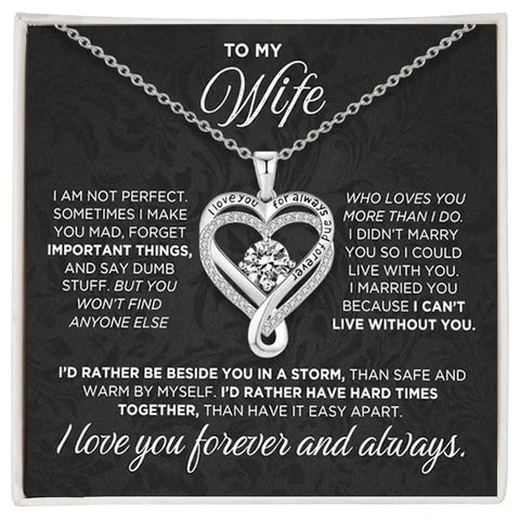 To My Wife Heart Necklace – Forever & Always Gift Box