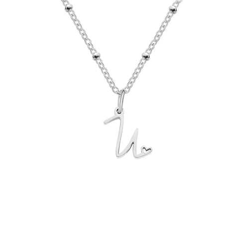 Love Initial Alphabet Necklace
